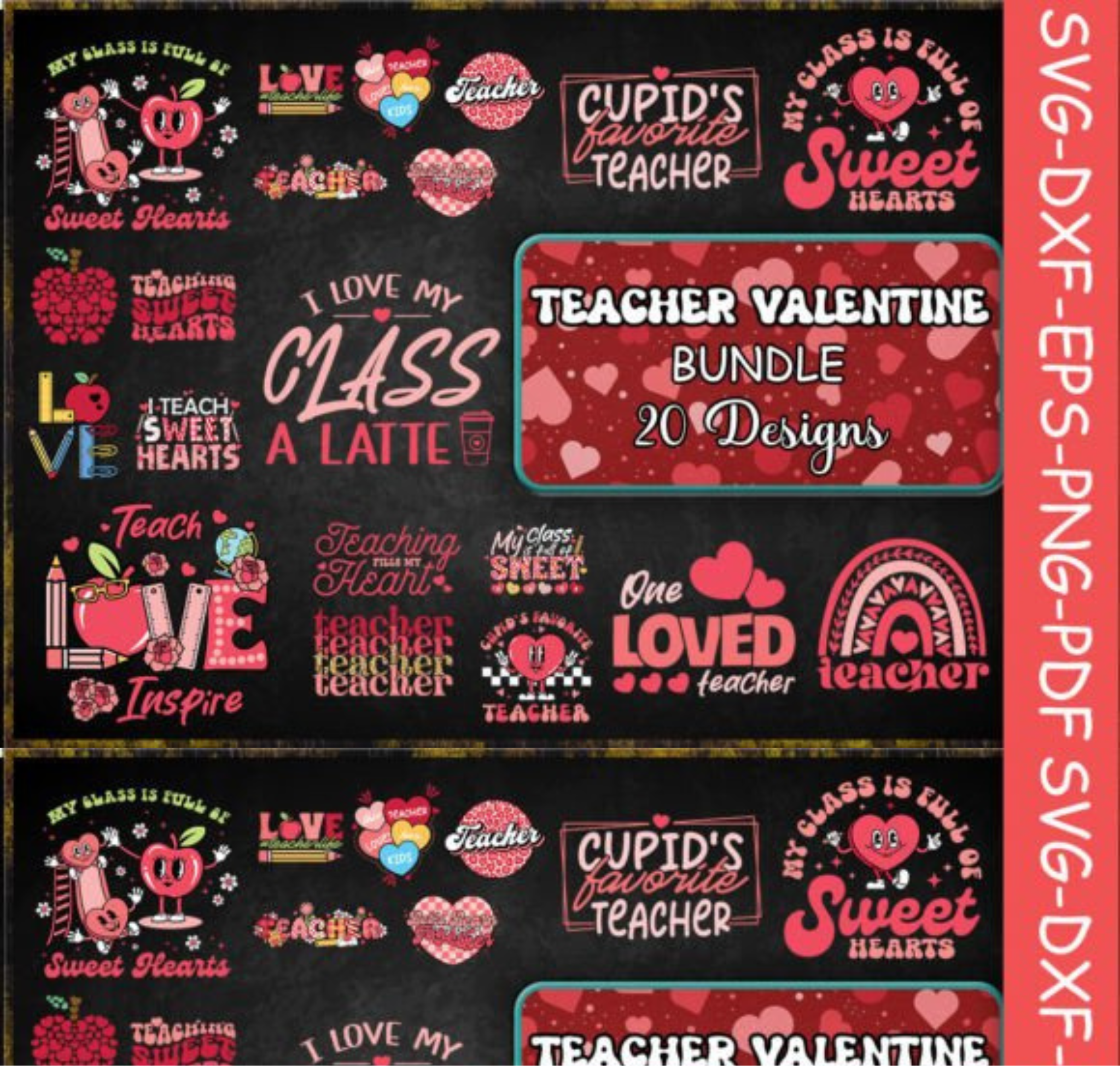 Teacher Valentine Bundle SVG