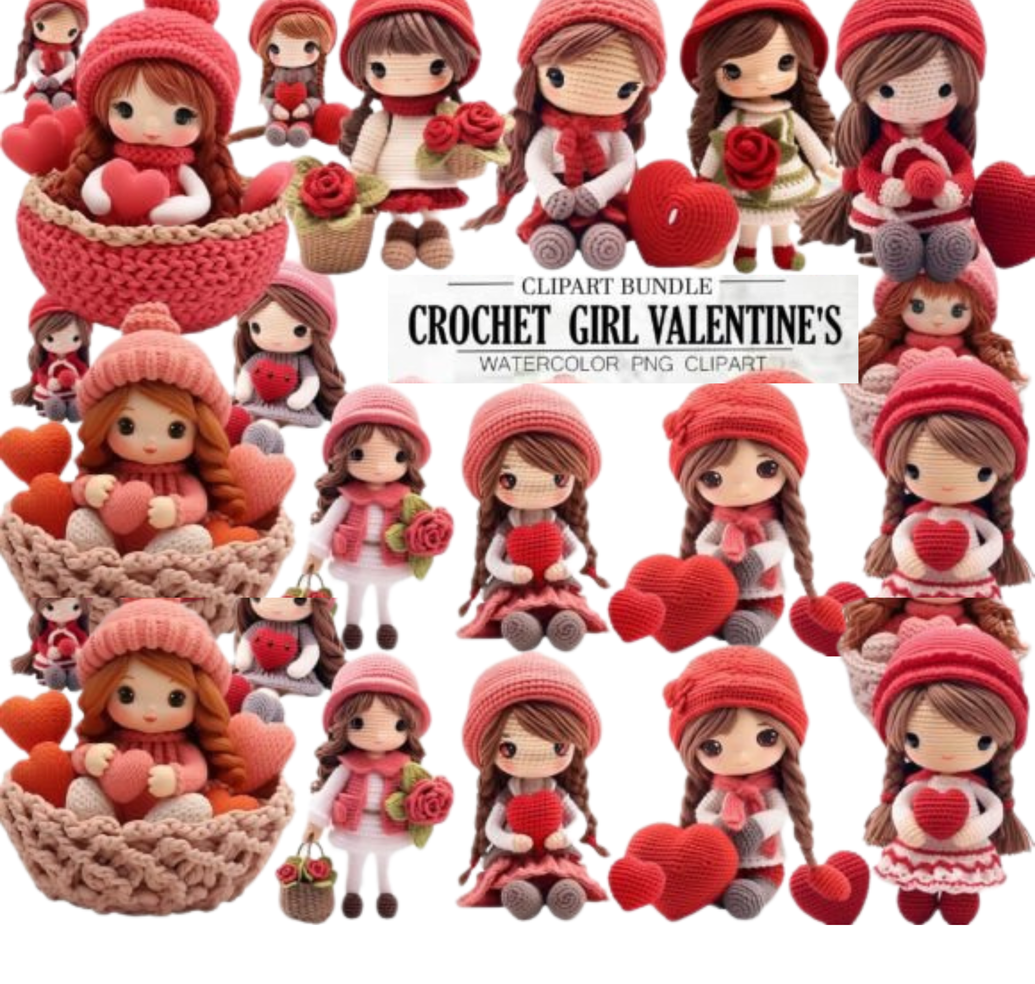 Crochet Girl Valentine's Bundle