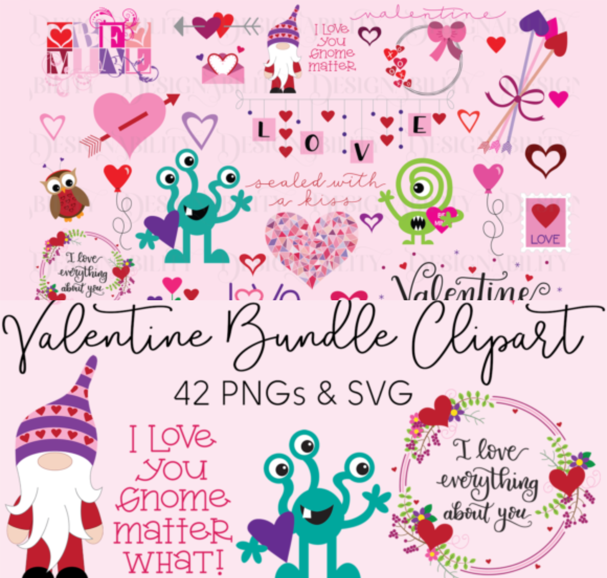 Valentine Bundle Clipart Set