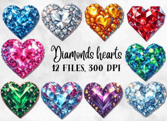 Diamonds Hearts Png, Valentine's Day