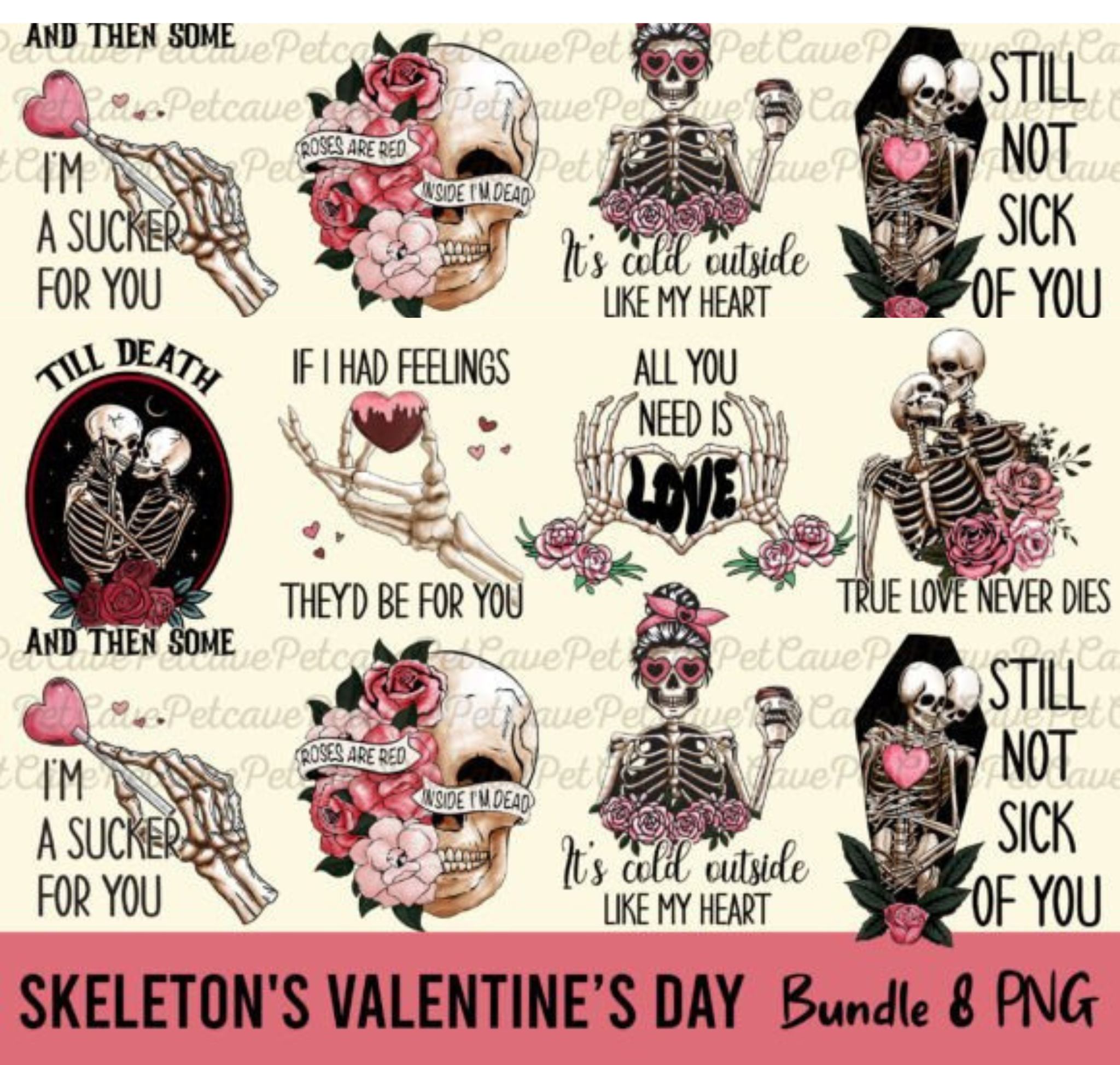 Skeleton's Valentine's Day Bundle 8 PNG