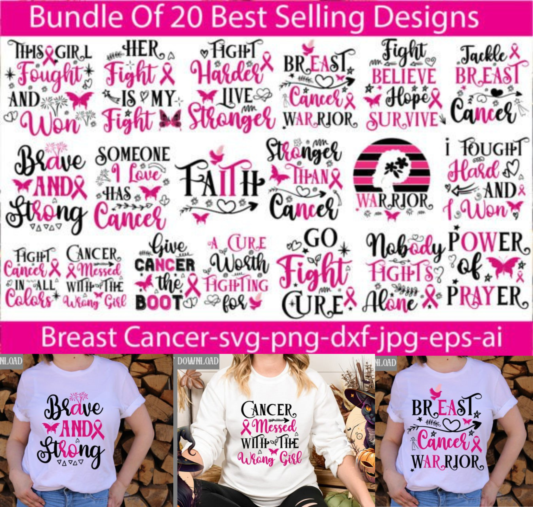 Breast Cancer SVG Bundle