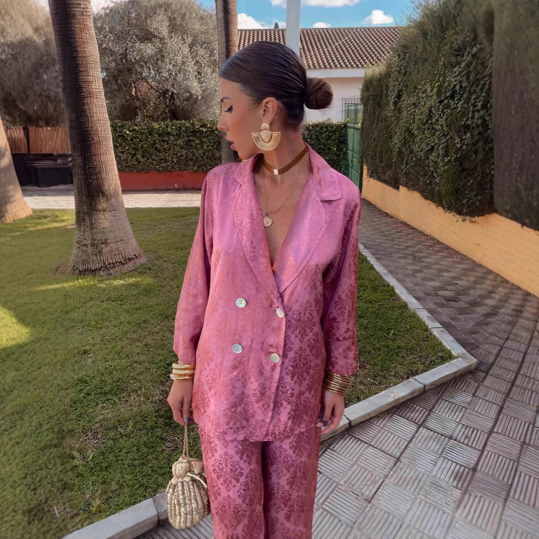 Wide-leg Pants Two-piece European And American Fashion Blazer